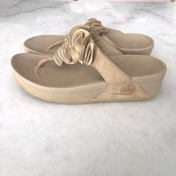 Fitflop Frou Ruffled platform leather sandals (Maple sugar beige / tan / nude) - Picture 6 of 9